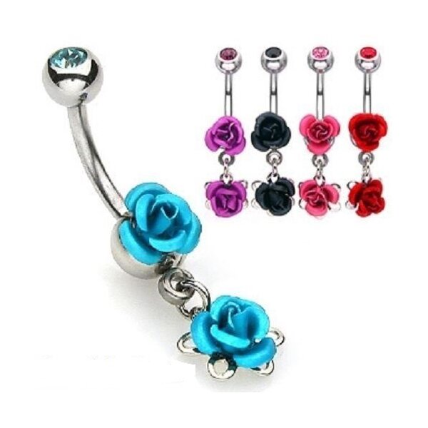 Bauchnabel Piercing Rosen Blten  316 L  Chirurgen Stahl Farbwahl