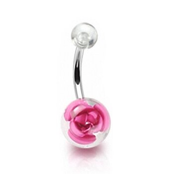 Bauchnabel Piercing Chystal Rose  magenda pink  316 L...
