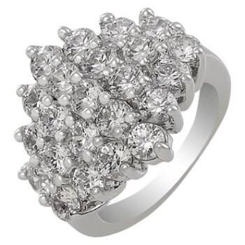 Ring DIVA GLAM Topase weiß vergoldet im Etui