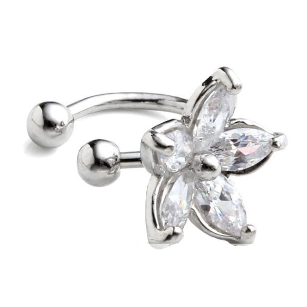 1 Ohrklemme Ear Cuff Zirkonia Blüte
