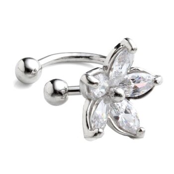 1 Ohrklemme Ear Cuff Zirkonia Blüte