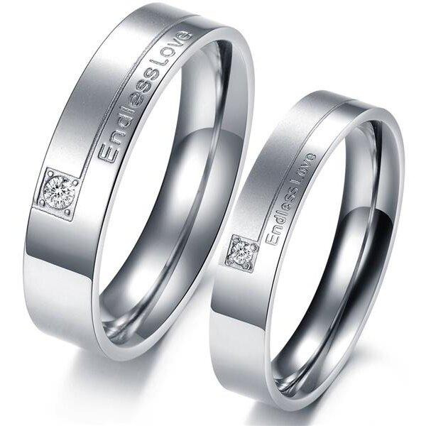 SET Eheringe / Partner Ringe 316 L Edelstahl Endless Love im Etui verschiedene Gren mit Gravur Option