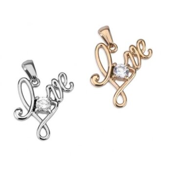 Love Anhänger 316 L EDELSTAHL Gelbgold oder Silber...