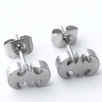 1 Paar Fledermaus Ohrstecker Edelstahl silber im...