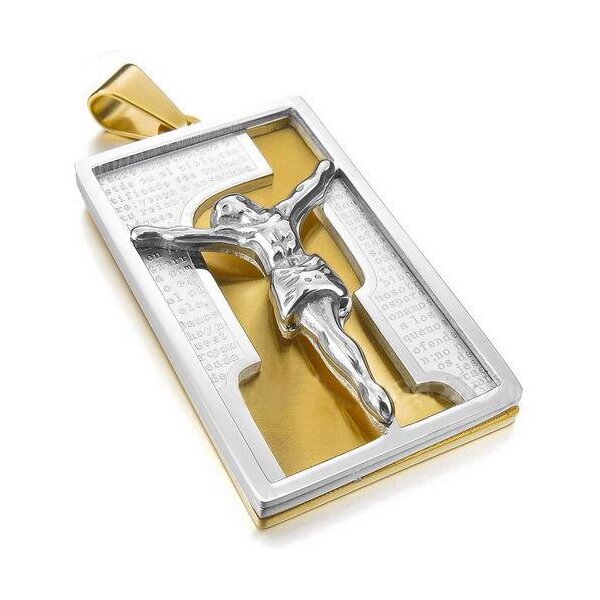 Jesus Anhänge 3D  silber gold 316L  Edelstahl inkl. Kette  im Etui GRAVUR OPTION