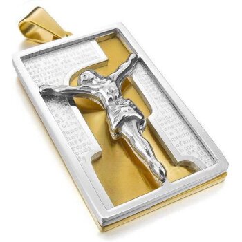 Jesus Anhnge 3D  silber gold 316L  Edelstahl inkl. Kette...