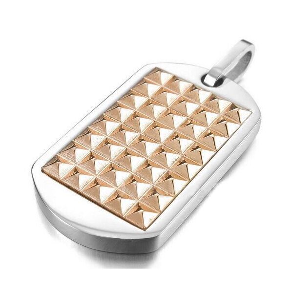 Anhänger Dog Tag Nieten silber Rosegold 316L Edelstahl...