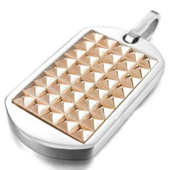 Anhnger Dog Tag Nieten silber Rosegold 316L  Edelstahl...