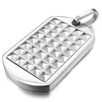 Anhänger Dog Tag Nieten silber 316L Edelstahl inkl....