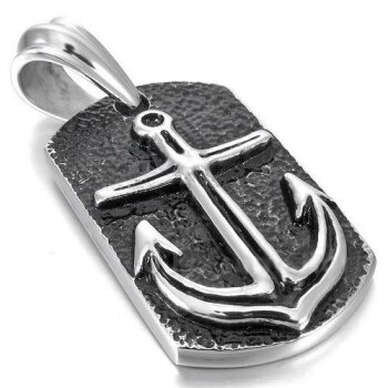 Anhnger Dog Tag Anker  316L  Edelstahl inkl. Kette  im...