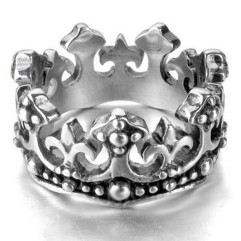 Ring Krone 316L Edelstahl im Etui