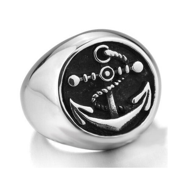 Siegel Ring Anker 316L Edelstahl im Etui