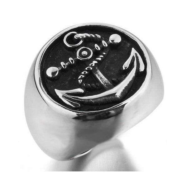 Siegel Ring Anker 316L Edelstahl im Etui