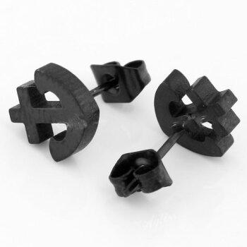 1 Paar Anker Ohrstecker Edelstahl schwarz im weißen...