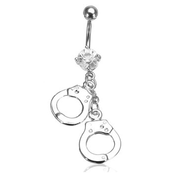 Bauchnabel Piercing Handschellen Zirkonia 316 L Chirurgen...