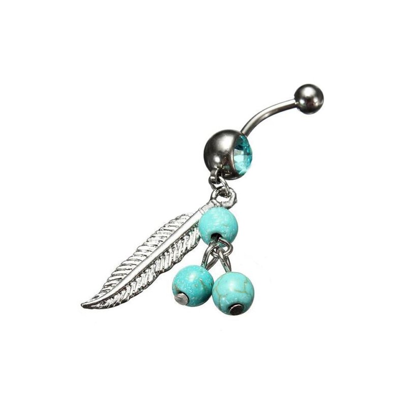 Feder 316 Zirkonia Chirurgen Stahl, € L 24,99 türkis Bauchnabel Piercing