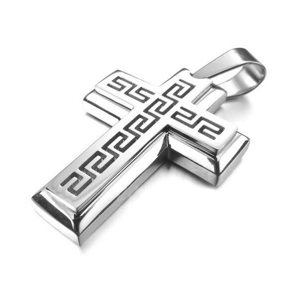 Kreuz Anhänger Versaille 316L  Edelstahl inkl. Kette  im Etui GRAVUR OPTION