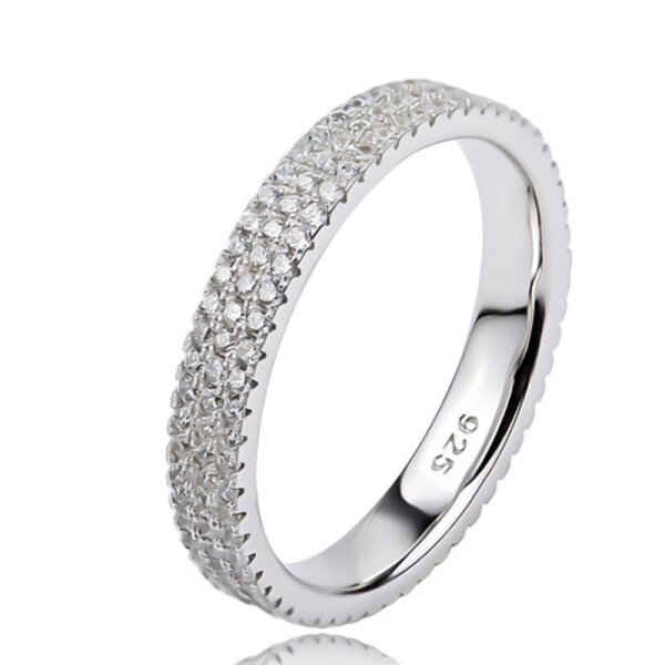 Silberring Brilliant GLAM Zirkonia 3 reihig aus 925...