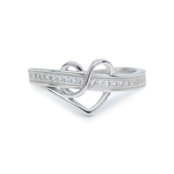 Herz Ring Lovly Zirkonia aus 925 Silber im Etui