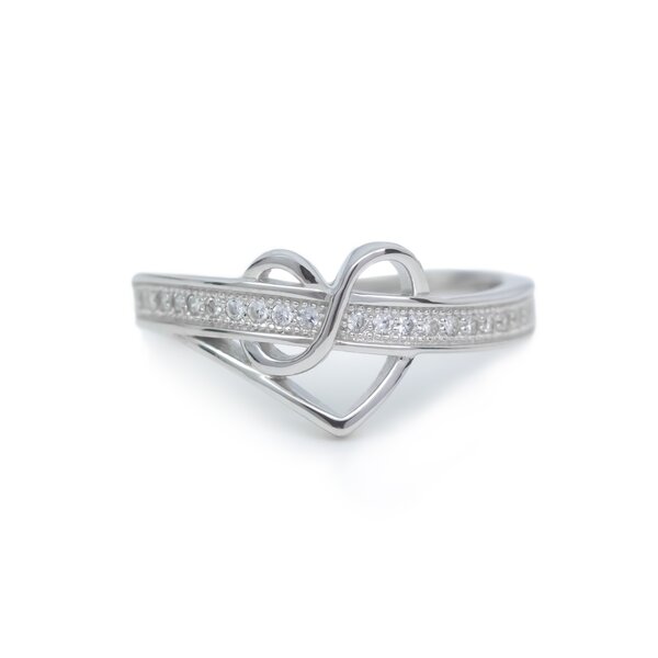 Gr. 50 Herz Ring  Lovly  Zirkonia  aus 925 Silber  im Etui  Gr. 50 - Durchmesser 16,0  mm