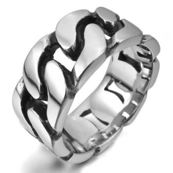 Ring PANZERKETTE Unisex 316L Edelstahl im Etui