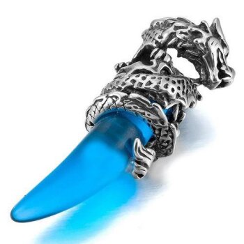 Anhänger Drache 316L EDELSTAHL inkl. Kette im Organza...