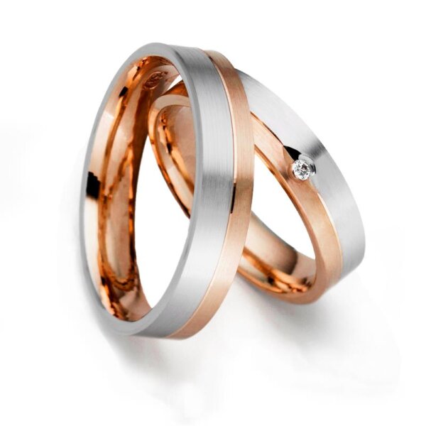 SET Eheringe / Trauringe Faithful Love 5 mm in rosegold im Etui mit Gravur