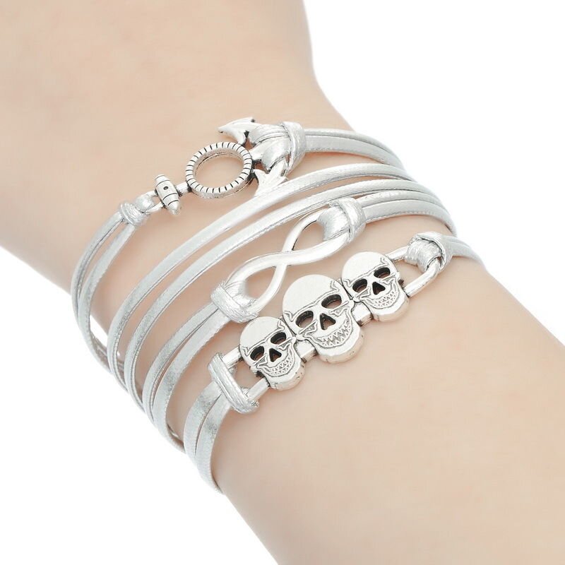 Armband Anker & Infinity & Skull silber, 14,99 €