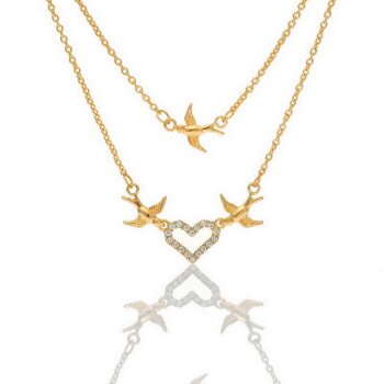 Collier Follow Your Heart Zirkonias mit vergoldet im...
