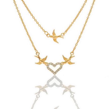 Collier Follow Your Heart Zirkonias mit vergoldet im...