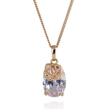 Anhänger Rose Zirkonia mit vergoldet inkl. Kette im...