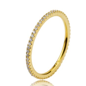 Silberring GLAM Zirkonia aus 925 Silber mit Gelbgold...