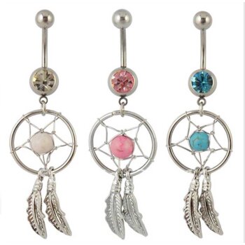 Bauchnabel Piercing Traumfänger XL 316 L Chirurgen Stahl...