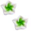 1 Paar FIMO Blüten Ohrstecker weiß neon grün im weißen Organza Beutel