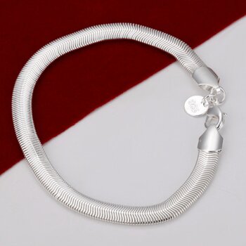 breites Schlangen Armband Silber im Organza Beutel EDEL