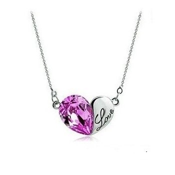 HERZ Restless Heart Swarovski Elements pink inkl Kette im...