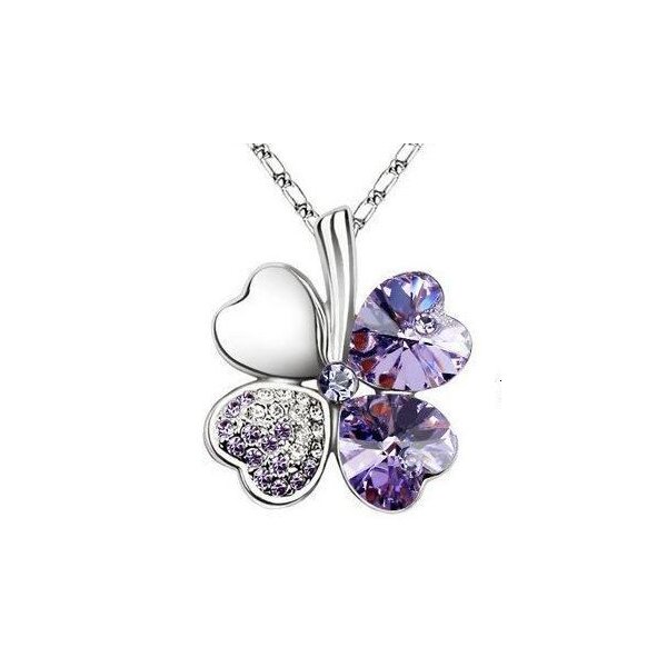 Kleeblatt Swarovski Elements Licht lila inkl. Kette im...