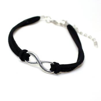 Armband Edelstahl Infinity Schleife schwarz