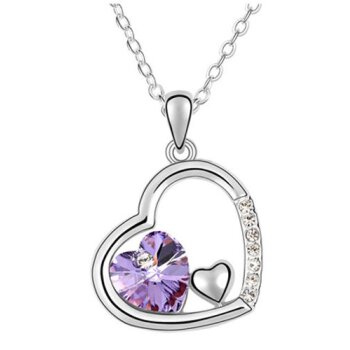 HERZ ANHÄNGER Swarovski Elements Licht lila inkl Kette im...