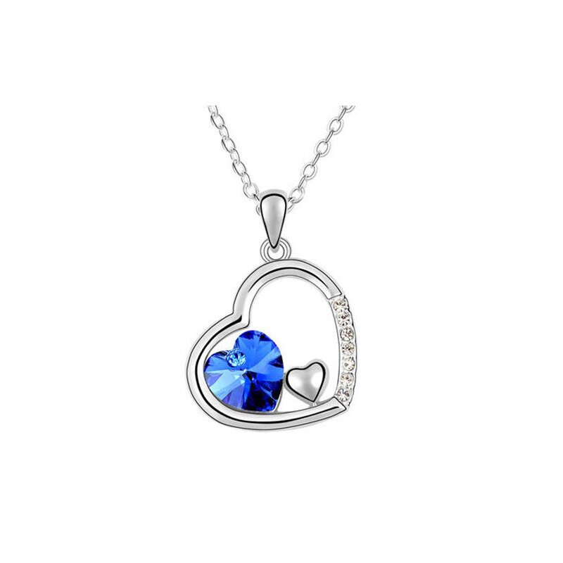 HERZ ANHÄNGER Swarovski Elements dunkel blau inkl Kette im Organza Be,  29,99 €