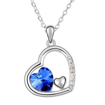 HERZ ANHÄNGER Swarovski Elements dunkel blau inkl Kette...
