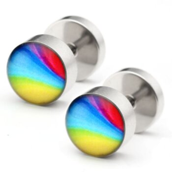 1 Fake Plug Rainbow Edelstahl