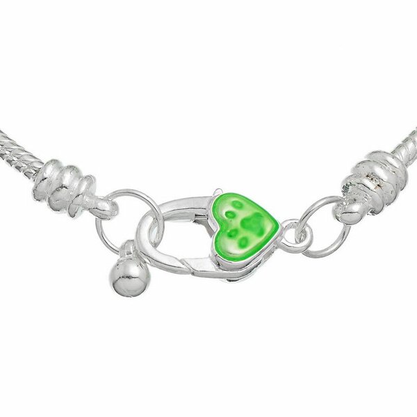 Armband Charms & Beads grn  KLEEBLATT  im Organza Beutel