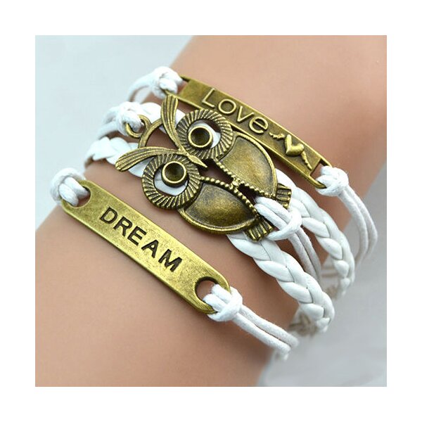 Armband Dream & Eulchen weiß