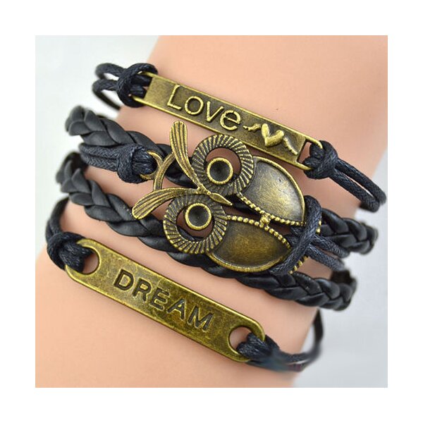 Armband Dream & Eulchen schwarz