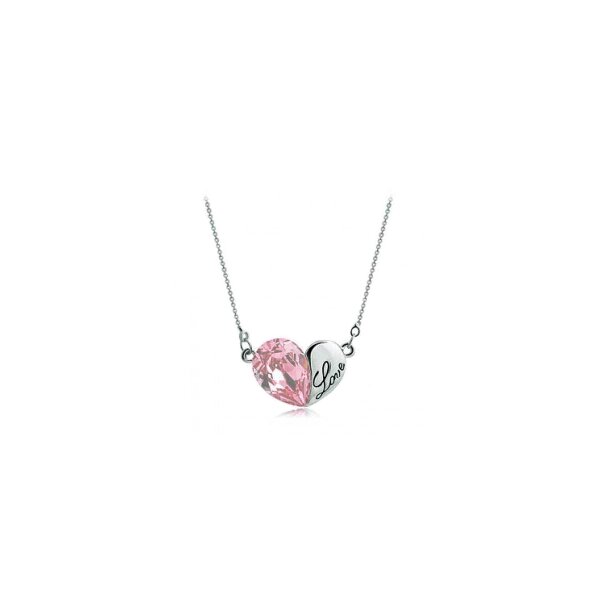 HERZ Restless Heart Swarovski Elements rosa inkl. Kette im Organza Beutel