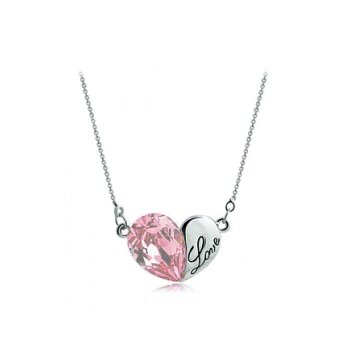 HERZ Restless Heart Swarovski Elements rosa inkl. Kette...