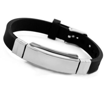 Edelstahl NAMENSSTEG Armband Kautschuk Gravur Option