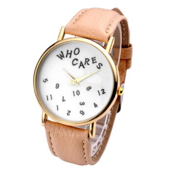 Damen Armbanduhr to late Gelbgold PU Leder sand / beige