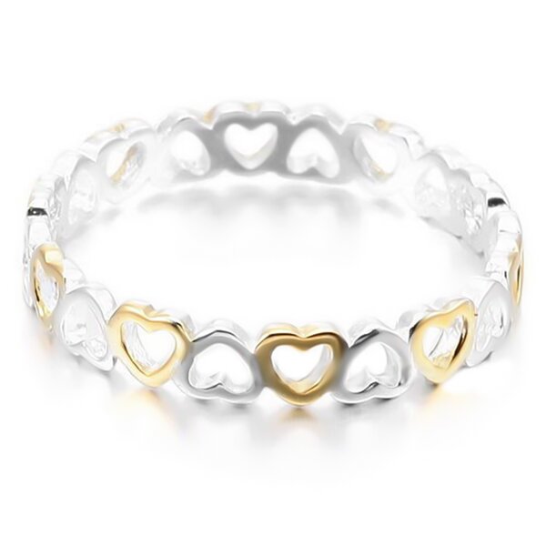 Herz Ring   Infinity Heart  aus 925 Silber Teil vergoldet  im Etui